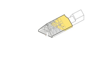 Verlenging van het voorhuis in de schuur