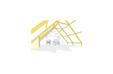 Gebinten deels vervangen + zijtoegang toevoegen interieur